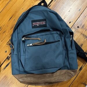 Jansport Navy and Brown Backpack